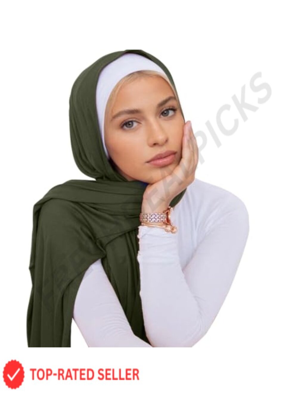 Modal Silk Scarf Women Long Hair Wrap Stretch Head Shawl Multi-Use